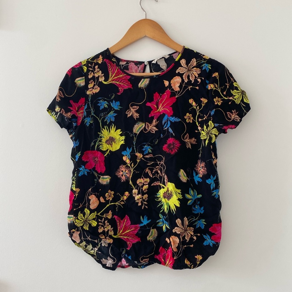 Venus Fly Trap Dark Floral Viscose Shirt Size 10